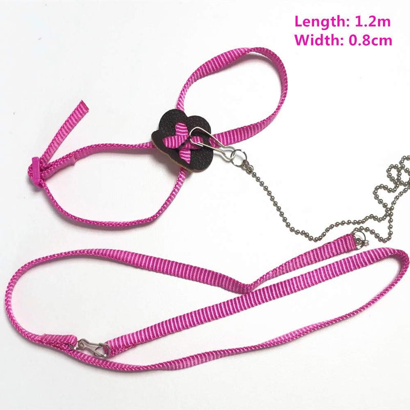 Lizard Leash Bearded Dragon Harness Adjustable Reptile Lizard Harness Leash Parrot Harness Turtle Lizard, Suitable for Gecko Hamster Kitten Small Animal Outdoor Walking Pink - BeesActive Australia