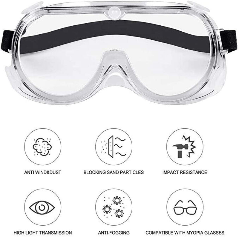 Safety Glasses Over Prescription Goggles Lab Anti Fog Anti Scratch Eye Protection Glasses Chemistry Protective Eyewear For Science Onion Goggles For Women Woodworking welding - BeesActive Australia