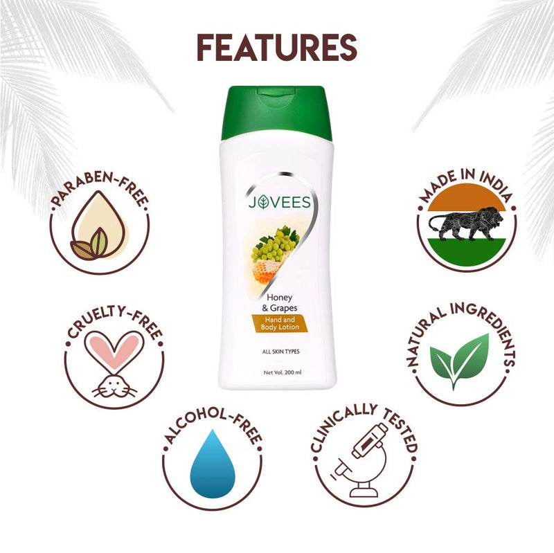 Jovees Honey & Grape Hand & Body Lotion - 200ml - BeesActive Australia