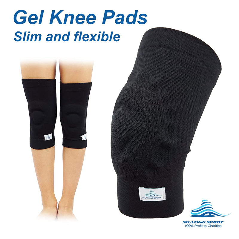 SKATINGSPIRIT Gel Knee Pads (1 Pair), Cushion and Support Knee Cap for Dancing Figure Skating Gymnastic, Youth and Adult (Medium) Medium Beige - BeesActive Australia