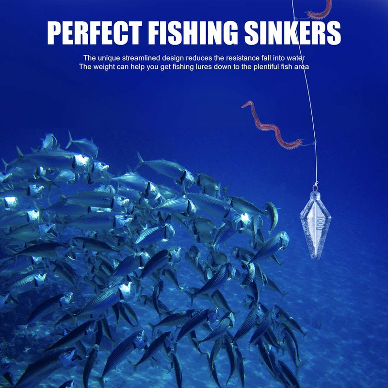 [AUSTRALIA] - Fishing Pyramid Weights Fishing Sinkers Weights Kit Bullet Lead Sinkers Fishing Set 1.41OZ 1.74OZ 2.04OZ 2.79OZ 3.52OZ 