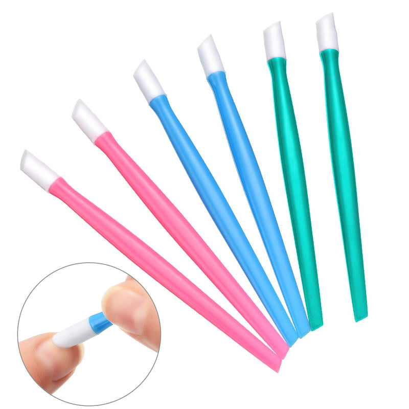 50 Pieces Rubber Nail Cuticle Pusher Plastic Handle Nail Cleaner Nail Art Tools for Men and Women Christmas Valentine’s Day Giving(Classic Colors) Blue Purple Light Pink White Black Light Blue Rose Red Light Purple Dark Green Red - BeesActive Australia