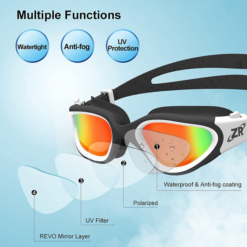 ZIONOR G1 Polarized Swim Goggles with C3 Swim Cap for Short hair - BeesActive Australia