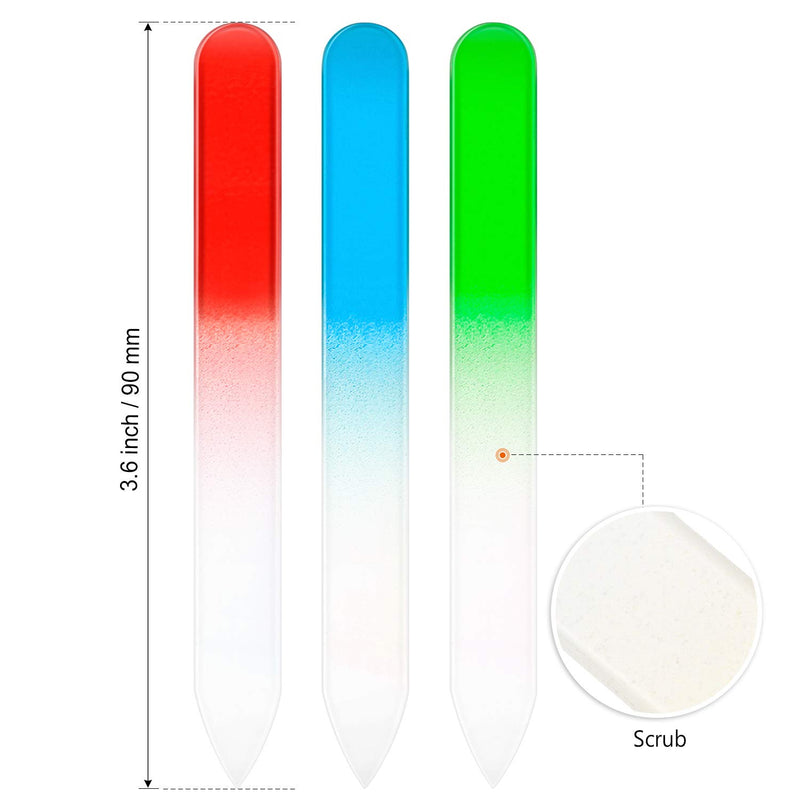 24 Pieces Glass Nail Files Fingernail File Czech Crystal Glass Nail Files Buffer Nail Care Manicure Tools Set Gradient Rainbow Color for Natural Nail (9 x 1 x 0.3 cm) - BeesActive Australia