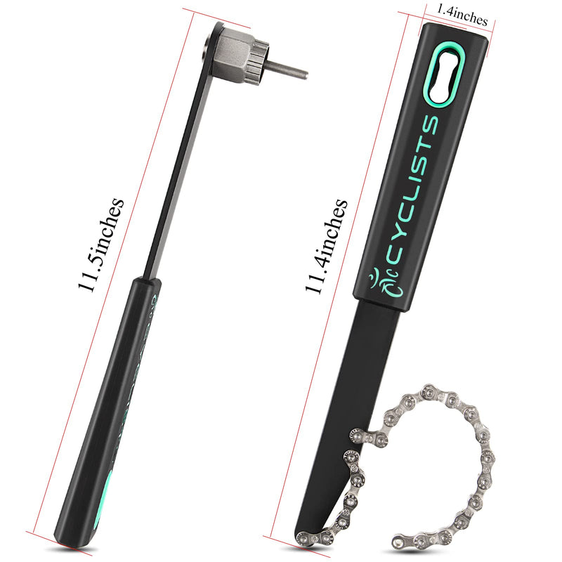 cyclists Cassette Removal Tool Sets - Chain Whip & Lock Ring Tool for Shimano HG Cassette/Freewheel Install Removal MTB Road Bike 7 8 9 10 11 Speed Black - BeesActive Australia