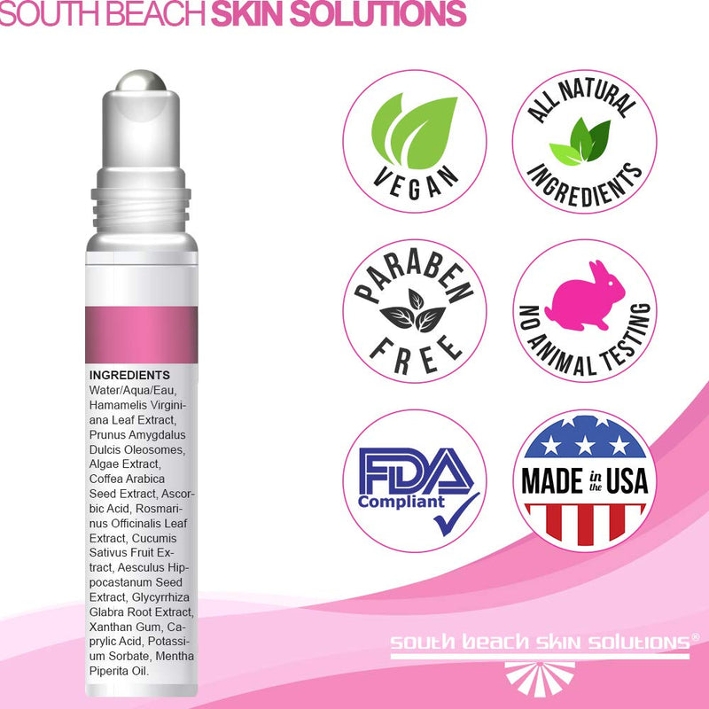 South Beach Dark Under Eye Corrector - Natural Salon Strength Anti Aging Under Eye Cream - Perfect for Tired Looking Dark Circles, Puffiness, Dark Bags, Dryness - Safe, No Harmful Chemicals - BeesActive Australia