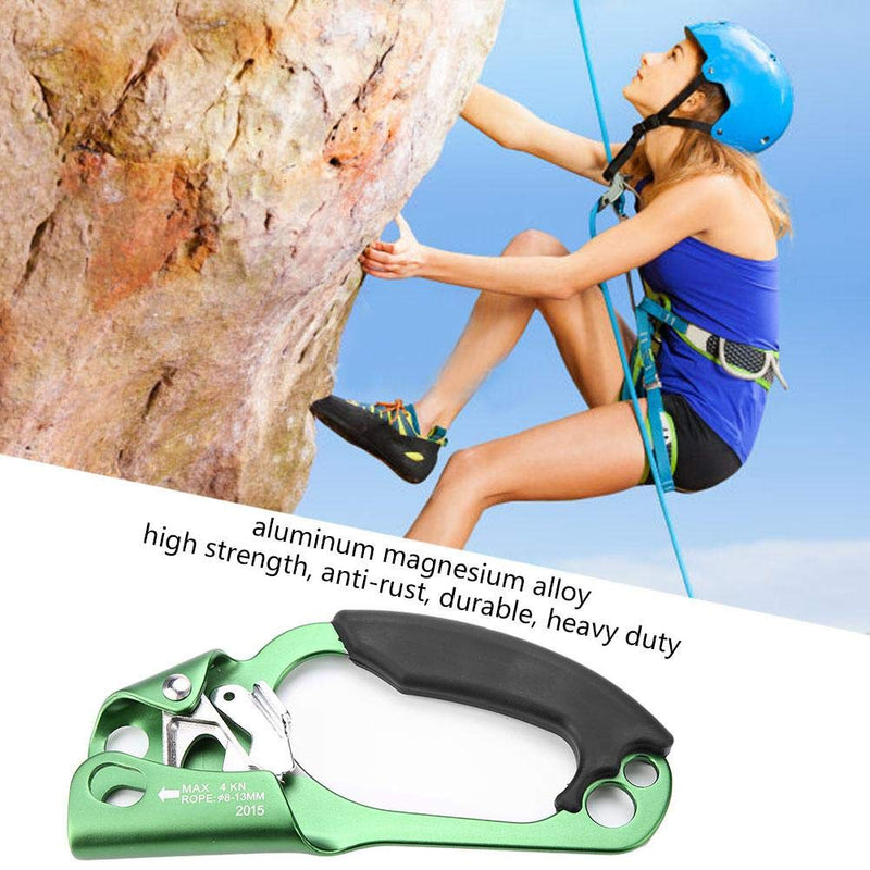 Alomejor Climbing Hand Ascender Mountaineering Ergonomic Rappelling Gear Equipment Climbing Rope for 8 13mm Green - BeesActive Australia