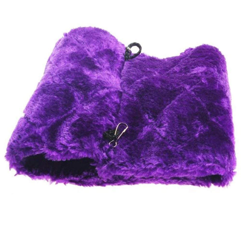 Plush Pet Bird Hut Nest Cdycam Hammock Hanging Cage Warm Nest Happy Snuggle Cave Tent Medium (Pack of 1) Purple - BeesActive Australia