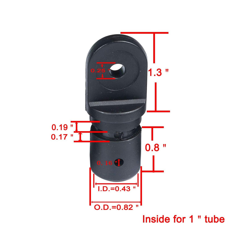 MX 1 inch Bimini Top Fitting Hardware Eye End Cap 4pcs (Inside for 1” Round Tube) - BeesActive Australia