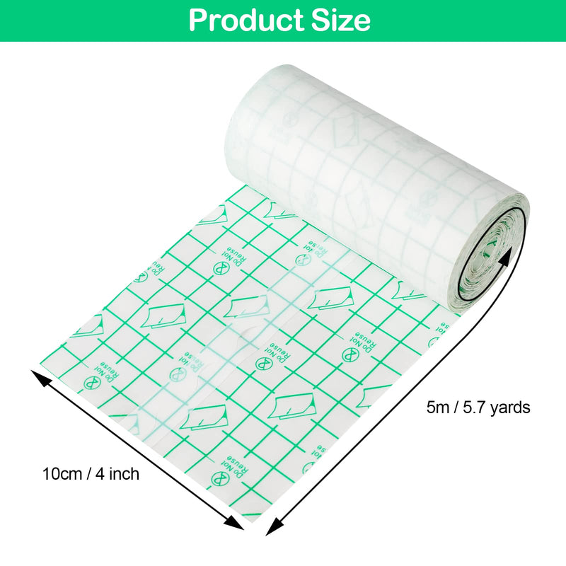 Waterproof Transparent Bandage Film Roll Adhesive Bandage Dressing Tape, Second Skin Healing Protective Clear Adhesive Bandages for Tattoo Aftercare, Recovery, Keep Wound, Fexed Plaste (10cm*5m) 10cm*5m - BeesActive Australia