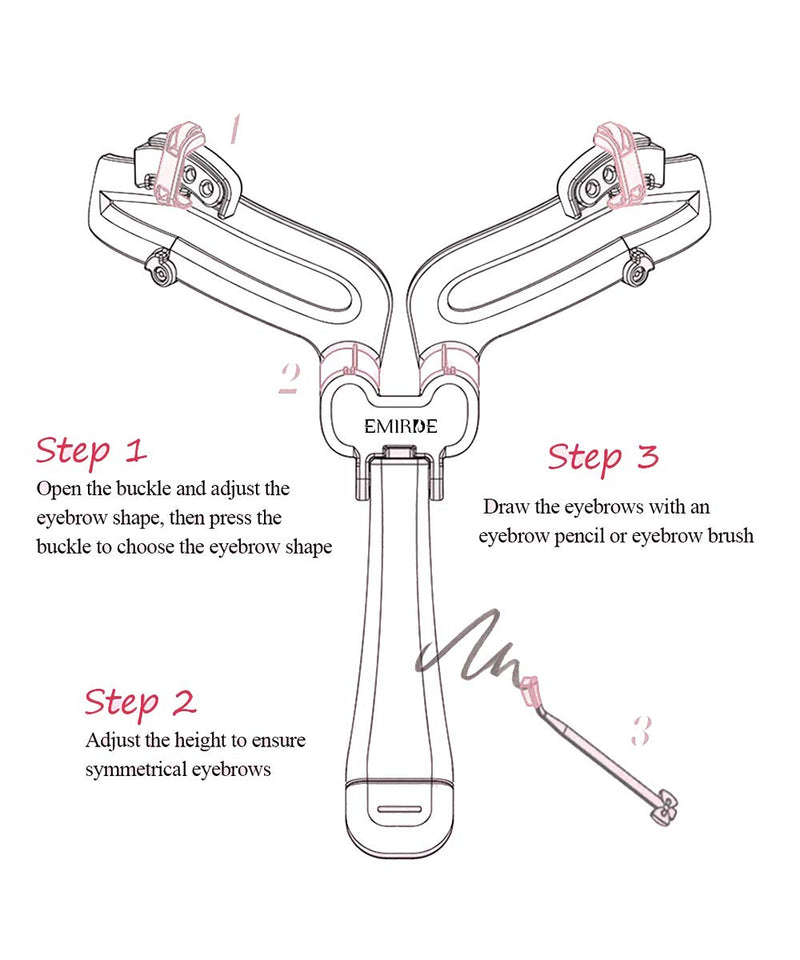 Emirde Adjustable eyebrow shaper stencil Makeup Model Template Reusable Tool for women Eyebrow Shaping Kit (Pink Sliver) Pink - BeesActive Australia