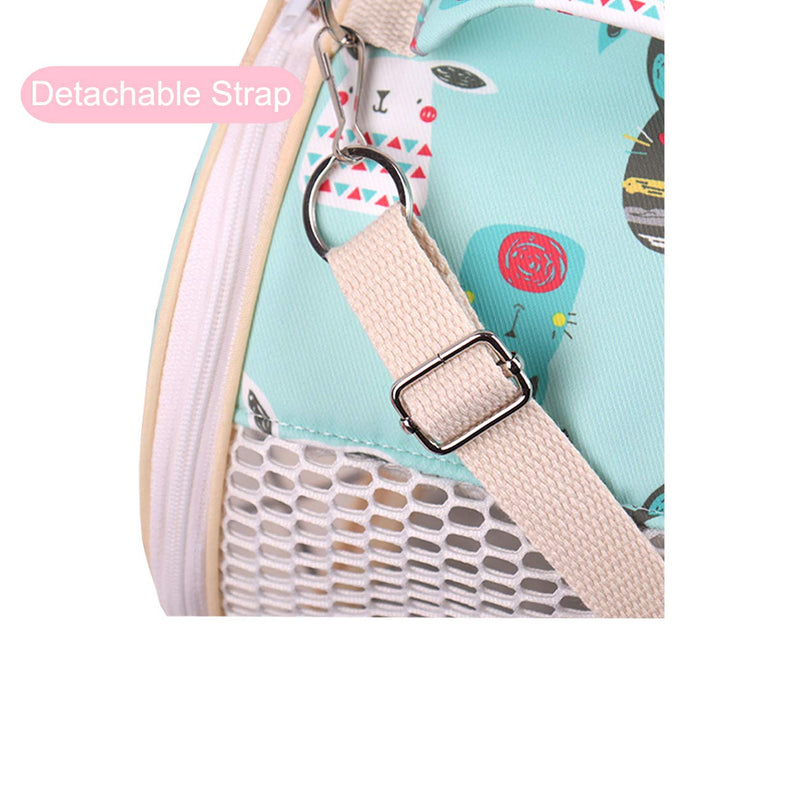 Wontee Small Pets Carrier Bag Portable Outdoor Travel Handbag for Hamster Rat Mice Baby Guinea Pig Chinchilla Hedgehog Squirrel Sugar Glider Small Parrots Medium Green - BeesActive Australia
