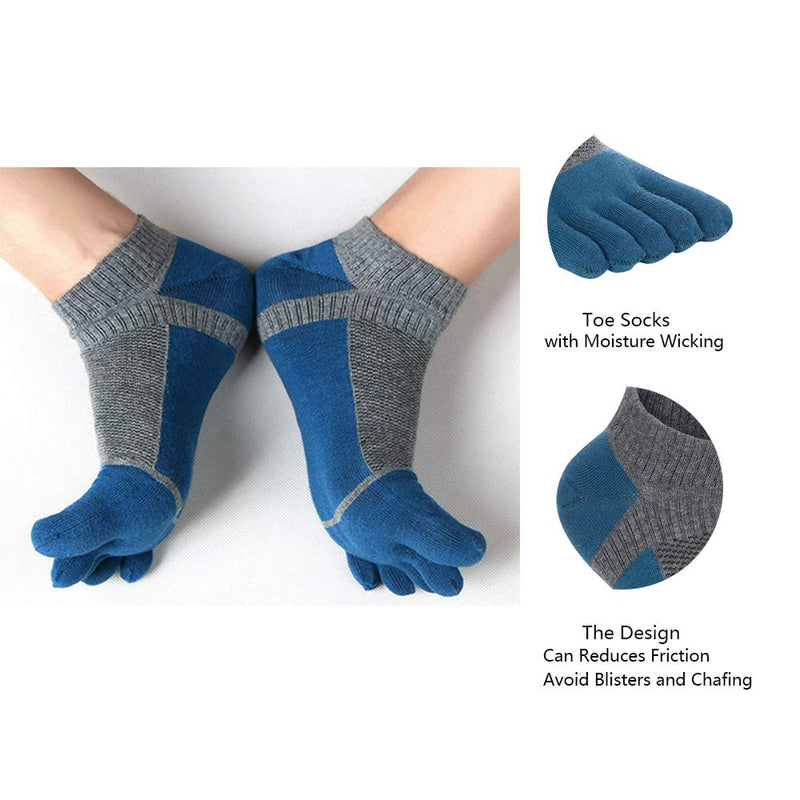 [AUSTRALIA] - VWELL Men's Toe Socks Crew Cotton Five Fingers Socks Low Cut Running Athletic Socks 4 Pairs Size 7-11 Dark Gray,grey,white,wine 