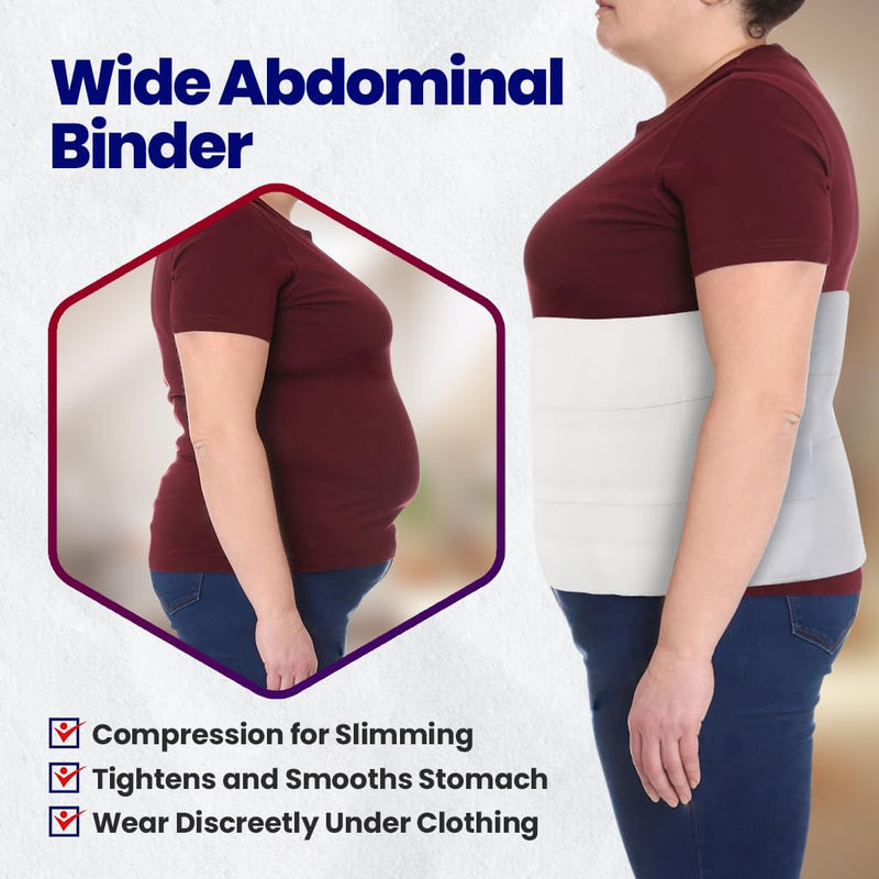 Armstrong Amerika Wide Abdominal Binder Belly Wrap – Plus Size Postpartum Tummy Tuck Belt Provides Slimming Bariatric Stomach Compression or to Help Hernia or Post Surgery Healing & Support (XXL) XXL (Pack of 1) - BeesActive Australia