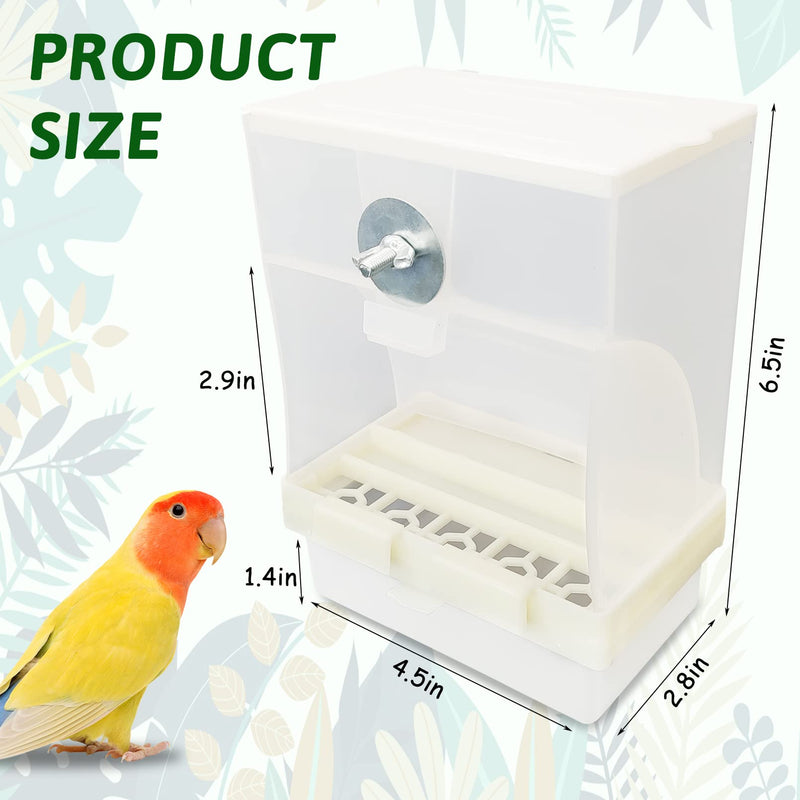 Tfwadmx 2 Pcs No Mess Automatic Bird Feeders Cockatiel Food Dispenser Bowls Seed Container Parrot Dishes Parakeet Cage Accessories Birdfeeder with Divider for Budgie Canary Finch Conure Lovebirds - BeesActive Australia