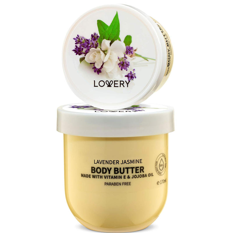 Lovery Whipped Body Butter Scented Body Lotion - Lavender Jasmine Body Butter, for Sensitive, Dry Skin - Hydrating Moisturizer with Pure Shea Butter for Nourishing Essential Body Care - BeesActive Australia