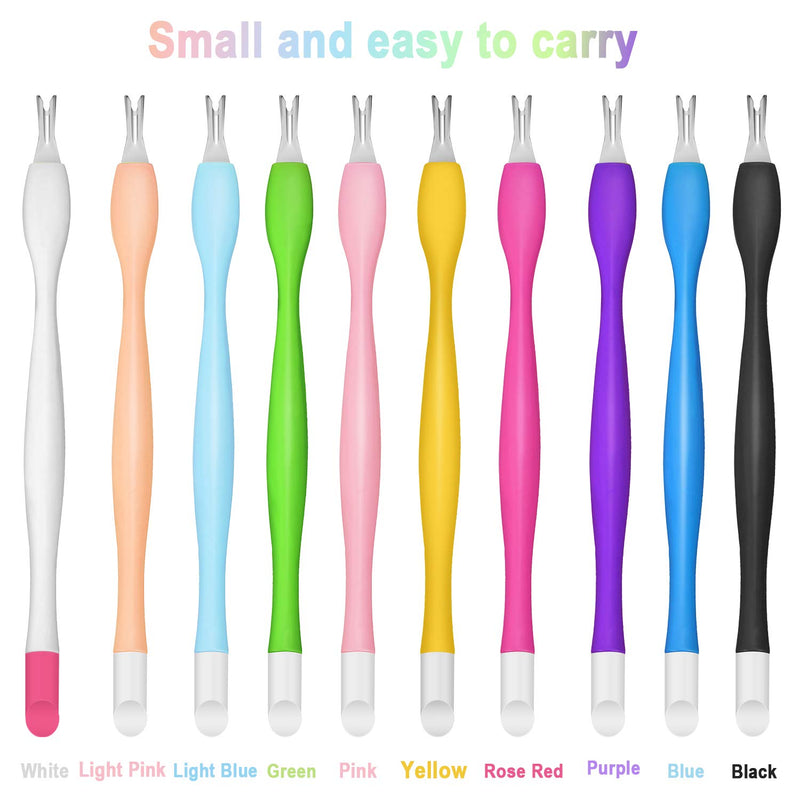 30 Pieces Cuticle Trimmer Remover Pusher Rubber Nail Cuticle Pusher Tipped Nail Cleaner Fork Double End Dead Skin Callus Removal Practical Nail Art Tools for Men and Women (Classic Colors) - BeesActive Australia