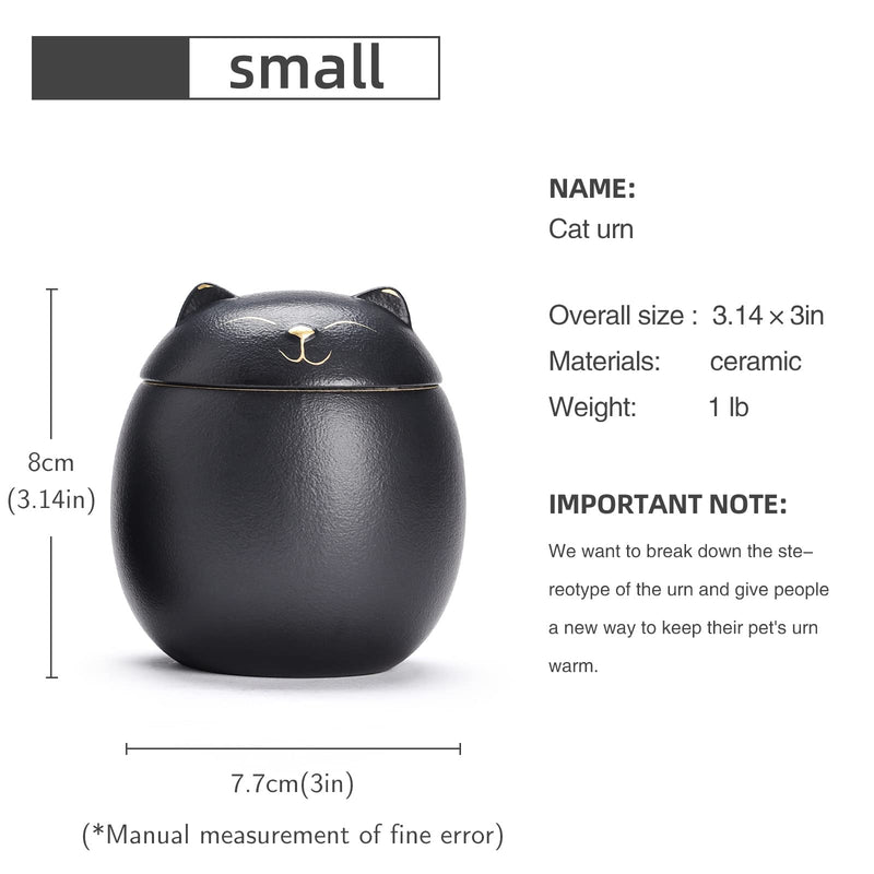 LMEILI Pet Urns for Cats Box Ashes Keepsake Memorial Cremation Small Dog Animal Ceramics Ashes Funeral Urn Personalized Small Black - BeesActive Australia