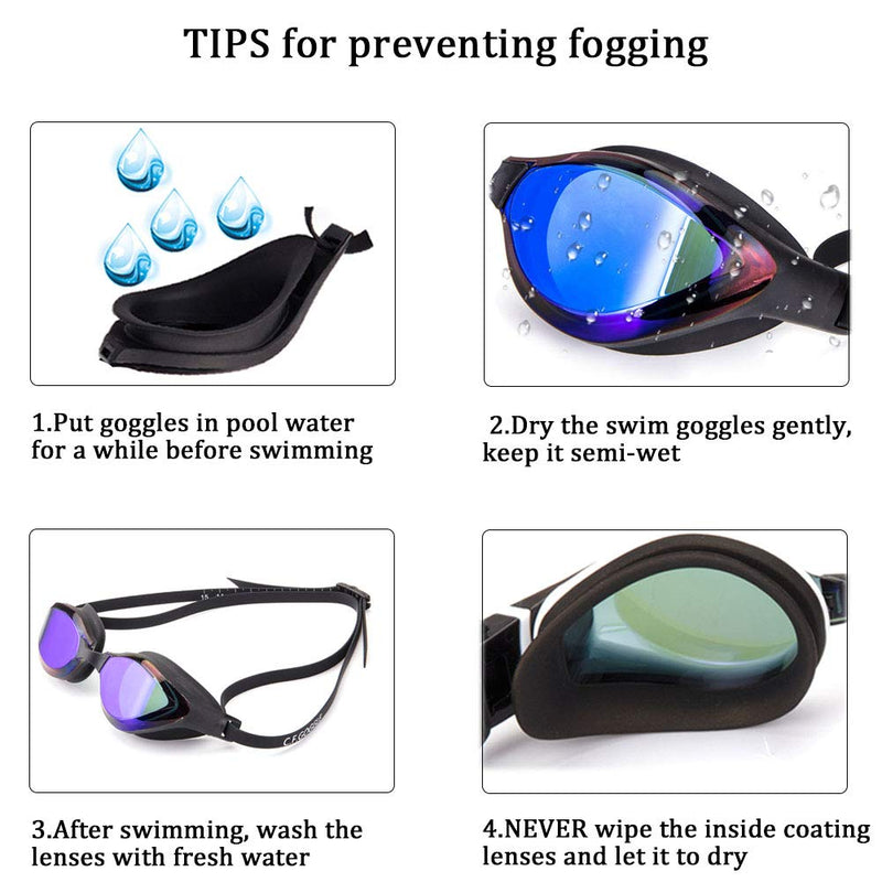 [AUSTRALIA] - Lelinta Swim Goggles,Anti Fog UV Protection No Leaking Triathlon Swimming Goggles with Free Protection Case and Replaceable Nose Bridgefor Adult Women Men Youth Kids adjustable Violet Blue(professional) 