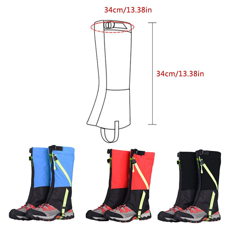 HomDSim Children Leg Gaiters Outdoor Waterproof Snow Gaiter for Kids Hiking Climbing Hunting Leg Cover Shoes Gaiters Red - BeesActive Australia