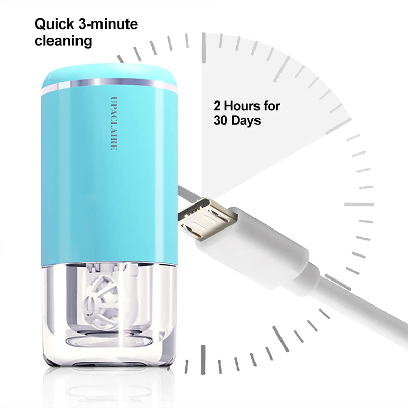 UpaClaire Ultrasonic Contact Lens Cleaner 2.0 (2nd Generation), Intelligent Cleaning Machine for Soft and Rigid (RGP) Contact Lenses, Blue UpaClaire - BeesActive Australia