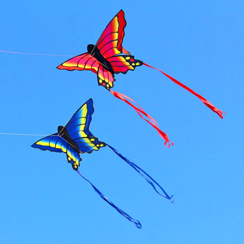 [AUSTRALIA] - HENGDA KITE for Kids and Adults Amazing Colorful Butterfly Kite for Outdoor Games and Activities Single Line Kite with Flying Tools (Red and Blue) Red and Blue 
