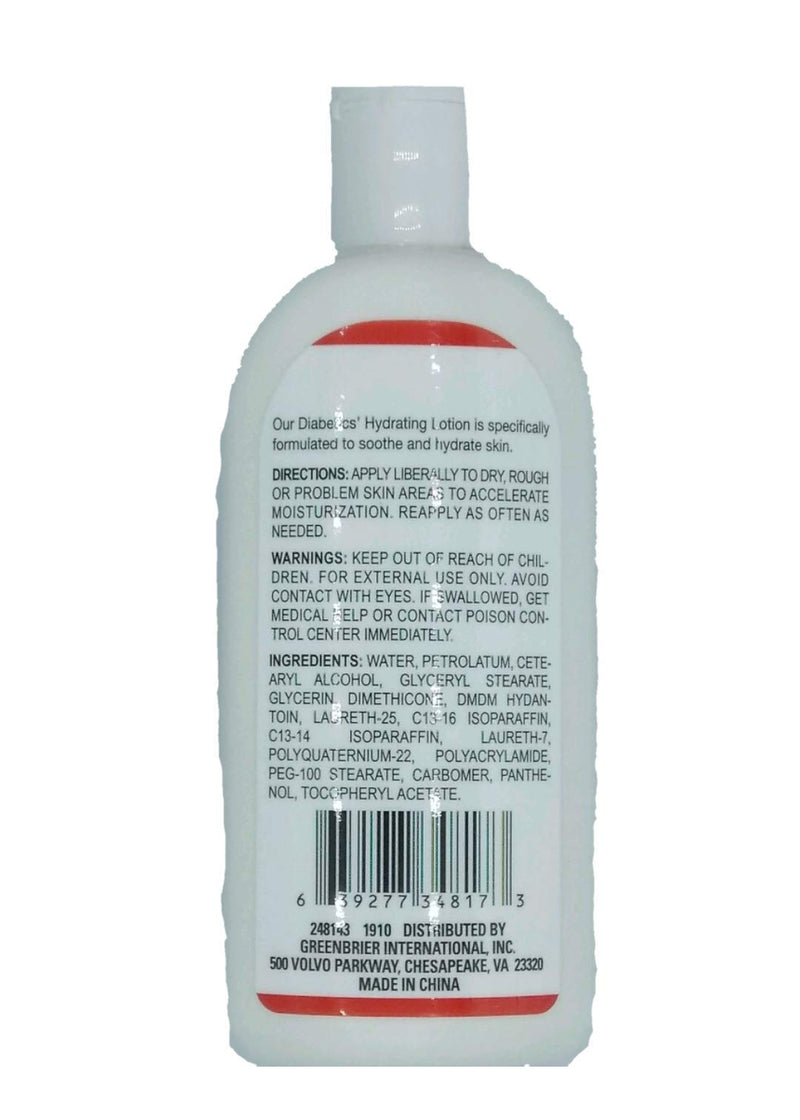 Diabetics Hydrating Lotion (Dry skin relief) Fragance free Locion para diabeticos Soothe and hydrate skin - BeesActive Australia