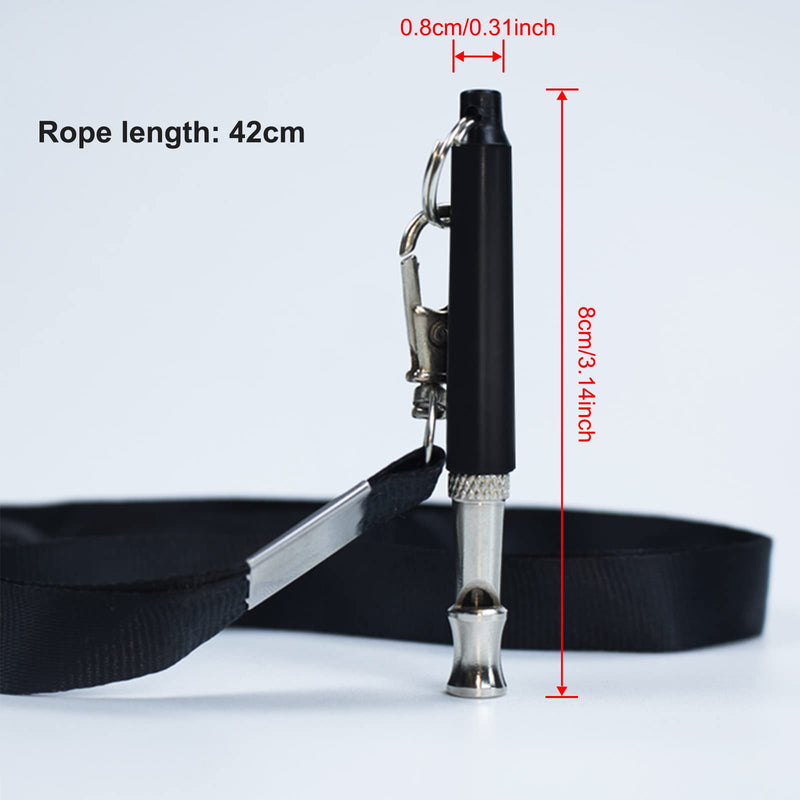 WOOPSOO 2 Pack Dog Whistles Dog Training Silent Ultrasound Whistles to Stop Barking with Adjustable Pitch Effective Way of Training for Recall Training,with 2 Lanyard Strap (Black) - BeesActive Australia