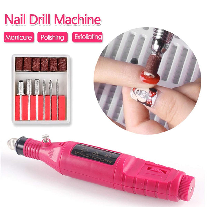 Nail Lamp and Drill Set, Electric Nail Drill Polish Pen File Kit, 54W UV Gel LED Nail Dryer Light, Nail Buffer Painting Brushes Tip Decoration, Acrylic 3D Nail Art Manicure Tool Set White - BeesActive Australia