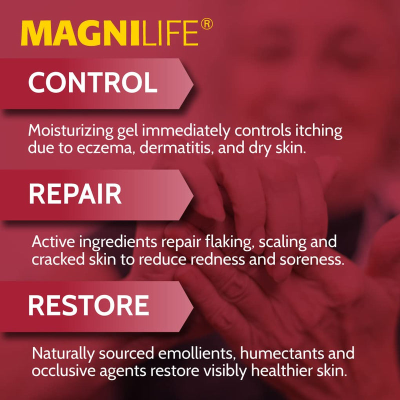 MagniLife Eczema Care+, Moisturizing Gel for Itchy, Dry Skin, Last Relief for Dermatitis and Eczema Flare-Ups - Natural Ingredients Aloe, Calendula & Tea Tree Oil - Steroid-Free, Paraben-Free - 2 oz - BeesActive Australia