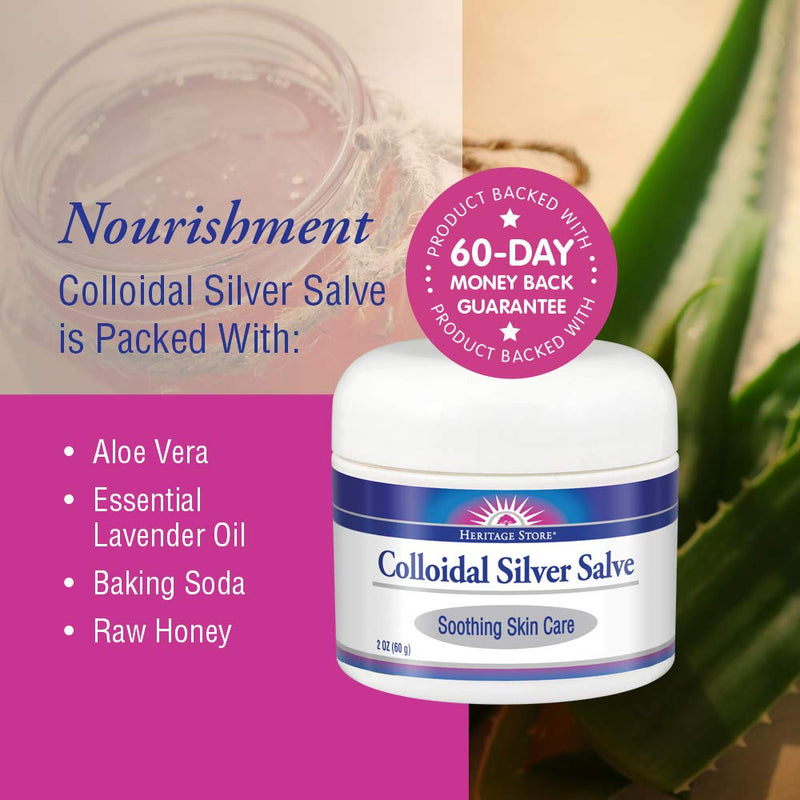 Heritage Store Body Gel Salve, Colloidal Silver, 2 Ounce - BeesActive Australia