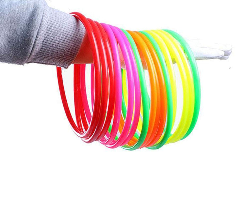 [AUSTRALIA] - OBTANIM 12 Pcs Plastic Ring Toss Game for Kids and Outdoor Toss Rings for Speed and Agility Practice Games, Random Colors (4.7 inch) 