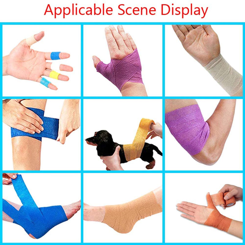 Mintice™ 10 X Self Adhesive Cohesive Wrap Bandages Strong Elastic First Aid Tape Skin Color for Wrist Ankle Sport 4.5mx5cm Yellow - BeesActive Australia