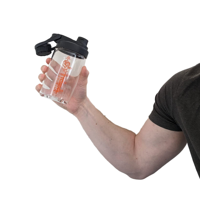 Tiger Training Cleanshake the Original Odor Free Glass Protein Shaker Bottle 700ml - Dishwasher Safe - No More Bad Smells - Easy Clean - Mixer Ball Included - BPA Free - Matt Black and Orange - BeesActive Australia