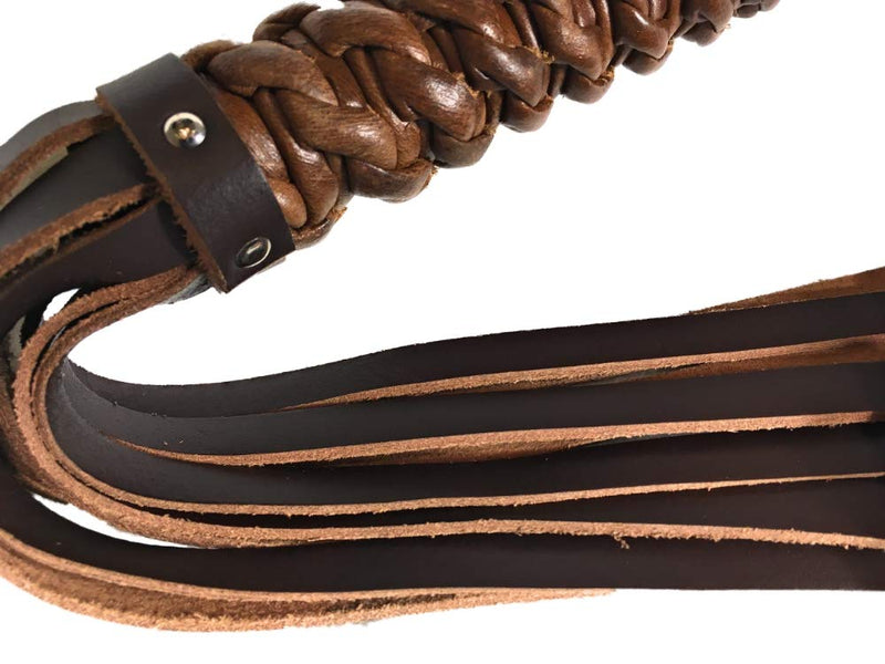 [AUSTRALIA] - Premium Quality Horse Whip with 9 or 40 Genuine Leather Tails, Long Handle Wrapped in Leather Chain Designed Grip Black, Red, or Brown 