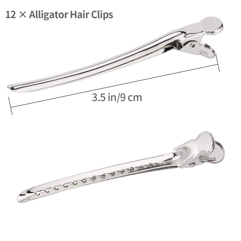 Crocodile Clips Hair, Metal Silver Styling Hair Clips, with Holes Professional for Salon and Women Duckbill Sectioning Hair Clip - BeesActive Australia