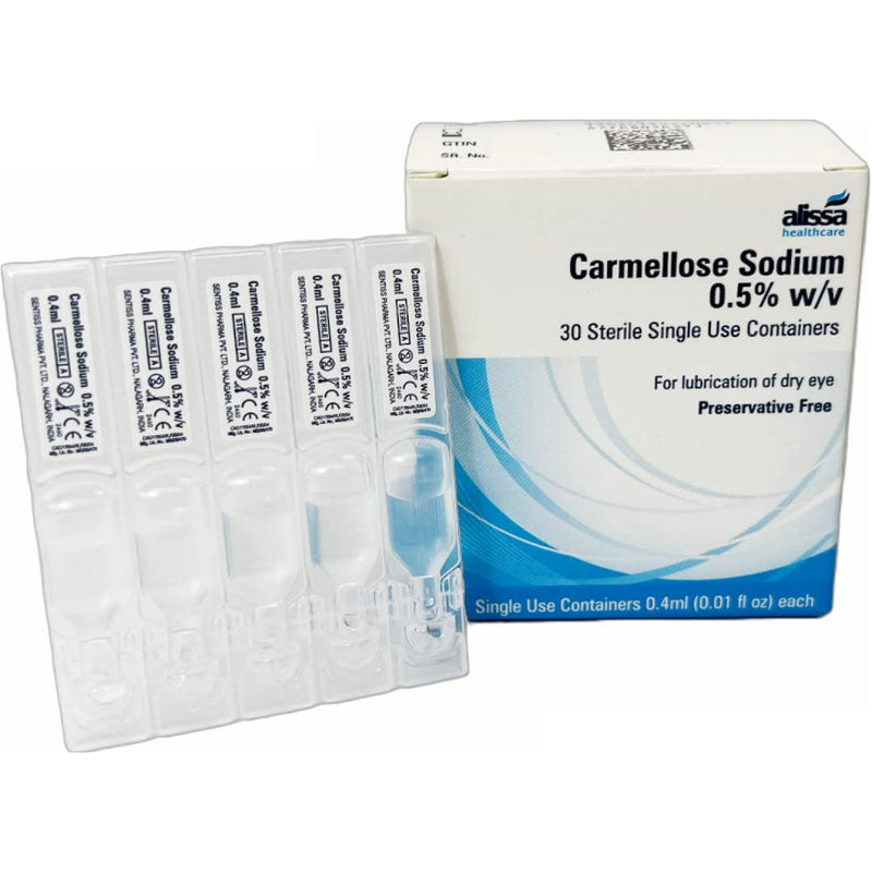 Alissa: Carmellose Sodium Eye Drops 0.5% Lubricant 30 x 0.4milliliter Preservative Free - BeesActive Australia