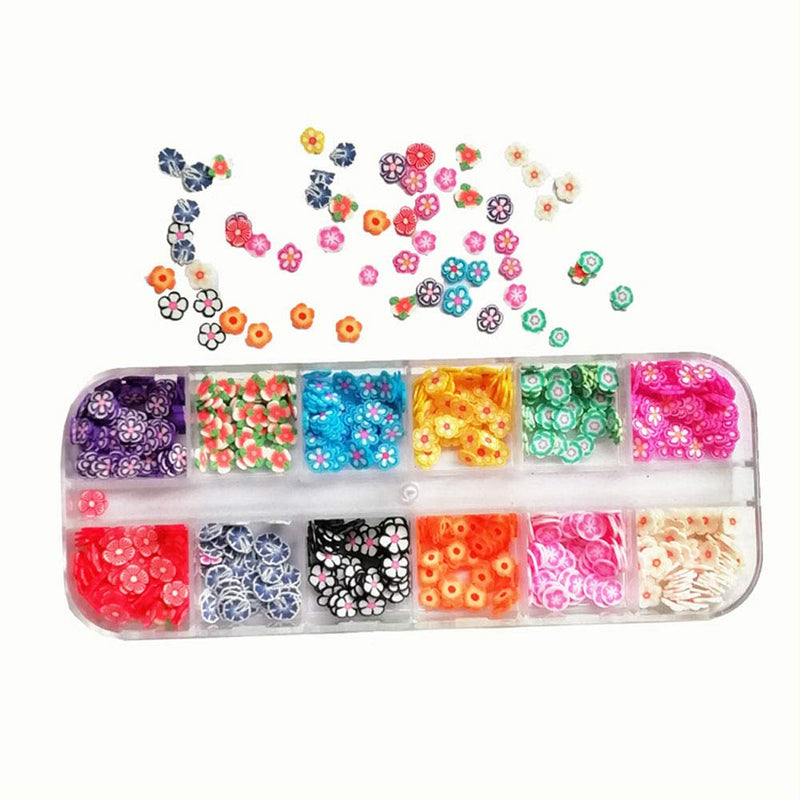 Aysekone 2 Boxes Fruit and Flower Shaped Nail Art Slices 3D Clay Slices,Mini Slices for DIY Crafts,Nail Art and Cellphone Decoration - BeesActive Australia