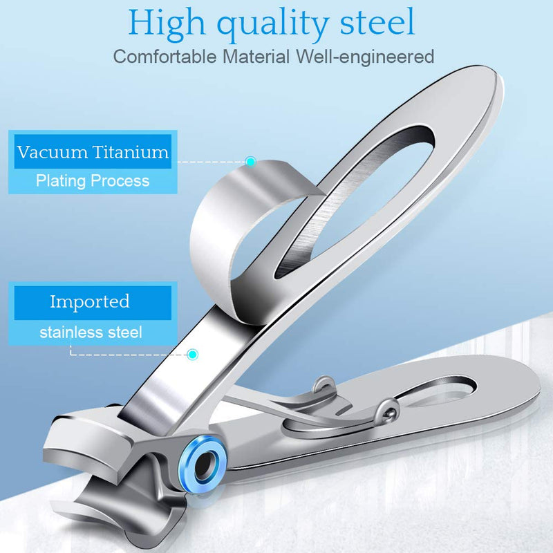 Nail Clippers For Thick Nails - PrettyDiva Wide Jaw Opening Oversized Nail Clippers, Stainless Steel Heavy Duty Toenail Clippers For Thick Nails, Extra Large Toenail Clippers for Men Seniors Elderly Silver - BeesActive Australia