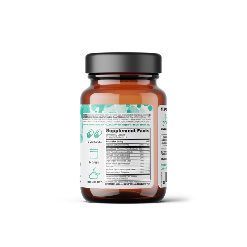 UMZU zuPOO - Colon Cleanse & Gut Support Supplement, Healthy Waste Elimination and Bowel Movements, Vitamins, Minerals, Herbs, Barks Blend, 7-Day Cycle, Bloating Relief - (15 Day Supply 30 Capsules) - BeesActive Australia