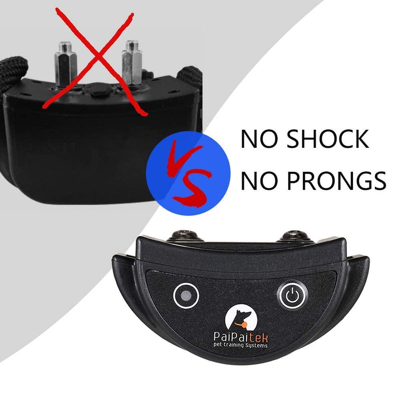 Paipaitek No Shock Dog Training Collar with Remote Vibration Beep Collar for Deaf Puppy Dogs Waterproof Rechargeable Humane Dog Widgets Training Collar - BeesActive Australia