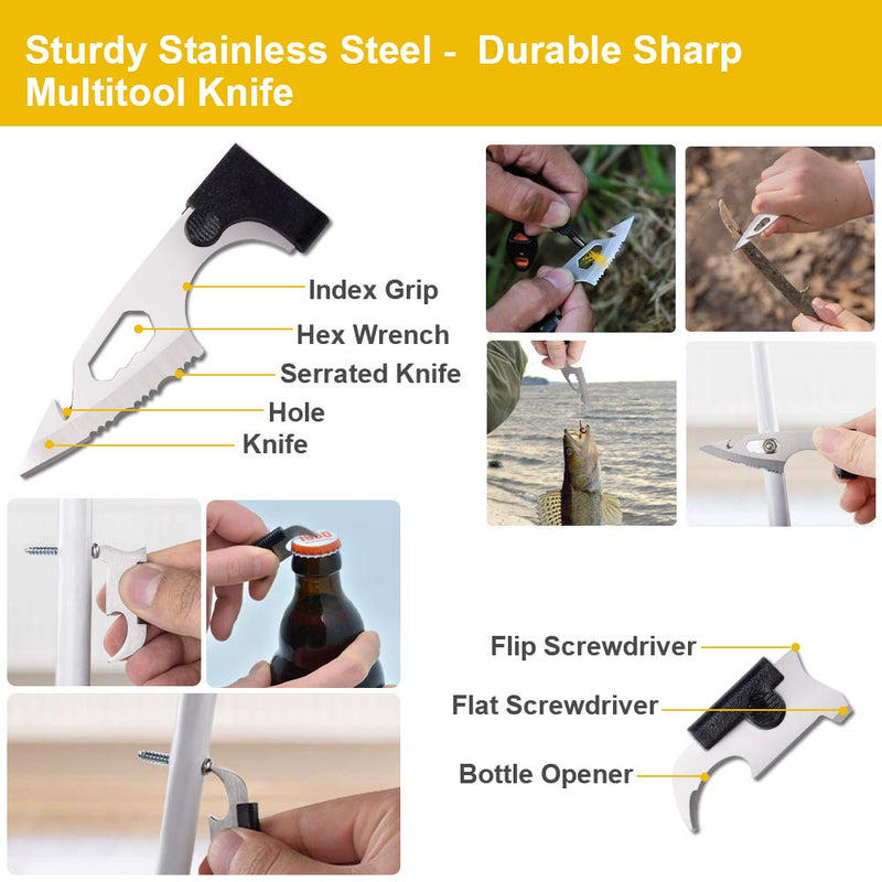 Upgraded Credit Card Tool Multitool - Fathers Gifts for Dad Him 18 in 1 Multi-Tool Gadgets - Christmas Gifts for Men Dad Father Women Stocking Stuffers Wallet Tools With Blade Compass Screwdrivers - BeesActive Australia