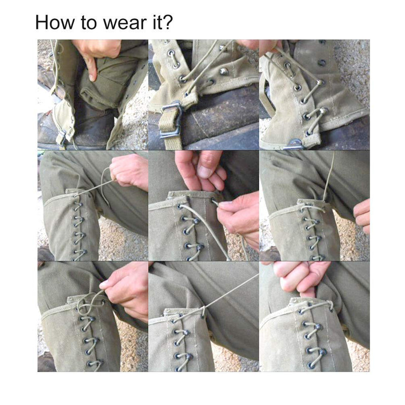 SMONT WW2 Gaiters Reproduction WWII US M1936 Leggings Army Khaki Canvas Gaiters Puttee Protection for Legs, 3R - BeesActive Australia