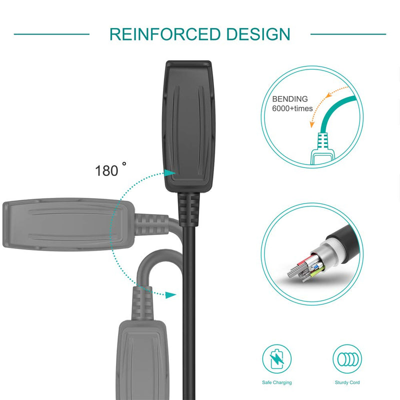 TUSITA Charger Compatible with Garmin Forerunner 35 35J 230 235 630 645 Music 735XT, Approach G10 S20, Vivomove HR, Lily - USB Charging Cable Clip 100cm - GPS Smartwatch Accessories 1 Pack Style 1 100cm - BeesActive Australia