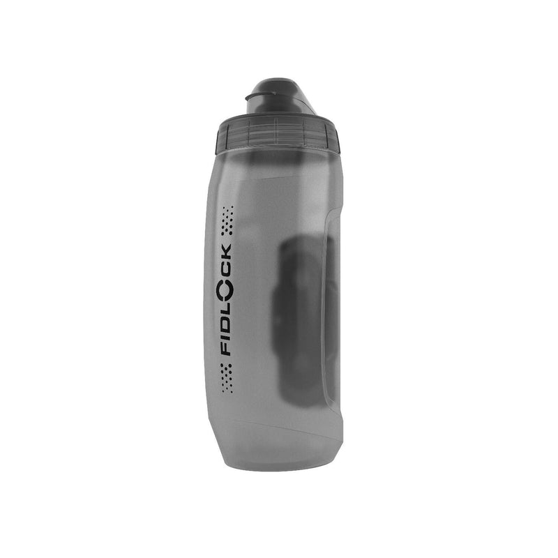 Fidlock TWIST Bottle 590 Set- Bike Water Bottle Holder with Attached Bottle - Cage Free Magnetic Mount - Transparent Black - BeesActive Australia