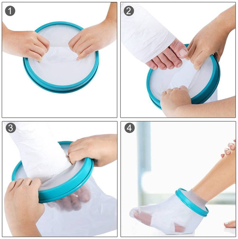 Waterproof Foot Cast Cover for Shower Bath, Foot Protector Adult Keep Ankle Leg Cast Bandage Dry, Watertight Shower Boot Bag for Broken Toe, Wound, Burns, Injuries, Reusable Plaster Seal Tight 11 Inch - BeesActive Australia