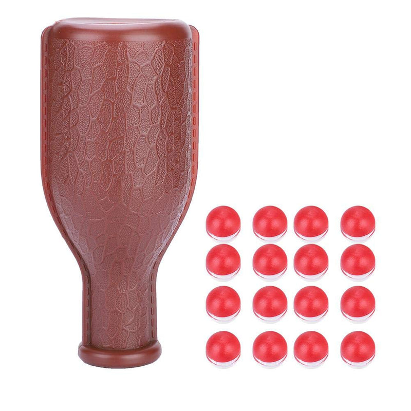 [AUSTRALIA] - VGEBY Billiard Kelly Pool Shaker Bottle, Brown Pool Dice Billiards Accessory with 16 Numbered Tally Balls 