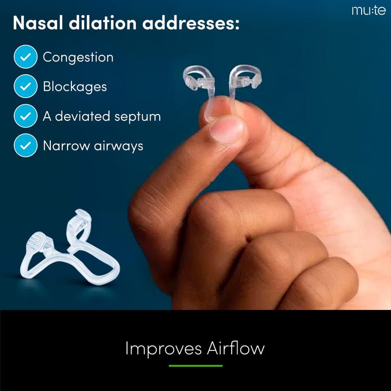 Rhinomed Mute Nasal Dilator for Snore Reduction - Anti-Snoring Aid Solution - Improve Airflow - Comfortable Nose Vents, Breathing Aids for Better Sleep - (Size Medium, 3-Pk) 3 Pack Medium - BeesActive Australia