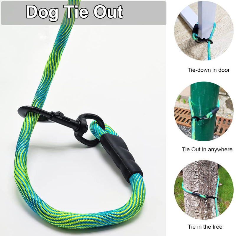 BTINESFUL 20FT Dog Tie-Out Rope + Bungee Dog Leash Extension (Green) - BeesActive Australia