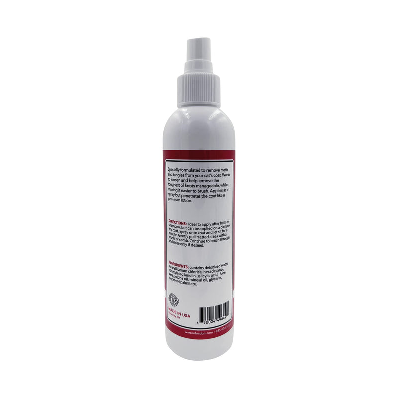 Warren London Cat Detangler Spray for Matted Hair | Leave in Conditioner Pet Detangling Spray That Demattes & Refreshes | Use with Cat Brush or Grooming Glove | Made in USA - BeesActive Australia